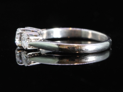 Vintage Diamond Platinum Trilogy Wedfit Ring