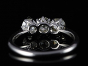 ADORABLE THREE STONE DIAMOND 18 CARAT GOLD AND PLATINUM RING