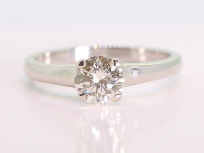 Brilliant Cut 0.80ct Diamond Solitaire Platinum Ring 