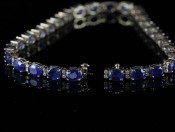 STUNNING SAPPHIRE AND DIAMOND 9 CARAT GOLD BRACELET