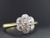 WONDERFUL DIAMOND DIASY 18 CARAT GOLD CLUSTER RING