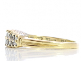 BEAUTIFUL DOUBLE ROW DIAMOND  CARAT GOLD BAND