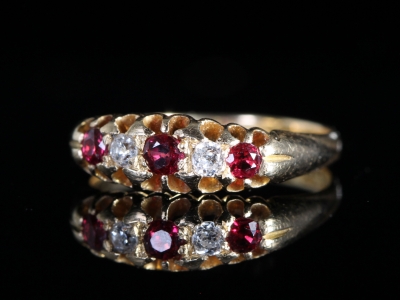 Art Deco Ruby and Diamond 18ct Gold Ring