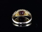 SPECTACULAR GENUINE EDWARDIAN BURMESE RUBY AND DIAMOND 18CT RING