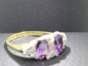 FABULOUS AMETHYST AND DIAMOND 18 CARAT GOLD RING