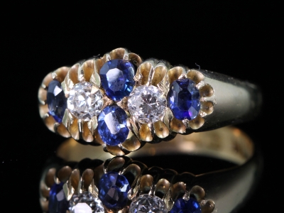 Edwardian Sapphire and Diamond 18ct Gold Ring