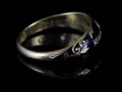 VICTORIAN BLACK ENAMEL DIAMOND 18 CARAT MOURNING RING 