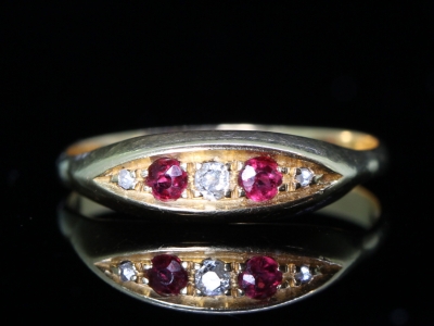  Edwardian Ruby and Diamond 18ct Gold