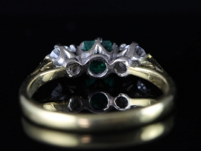 STUNNING COLUMBIAN EMERALD AND DIAMOND 18 CARAT GOLD AND PLATINUM RING