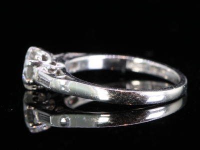 Circa 1950s Diamond Solitaire Platinum Ring