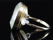 SPECTATULAR 20 CARAT AQUAMARINE AND DIAMOND 18 CARAT GOLD RING