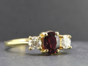 FABULOUS RUBY AND DIAMOND 18 CARAT GOLD TRILOGY RING