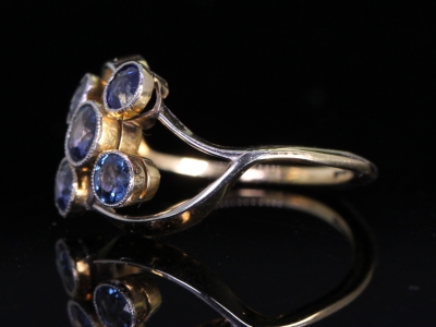 Victorian 18ct Gold Five Stone Sapphire Ring