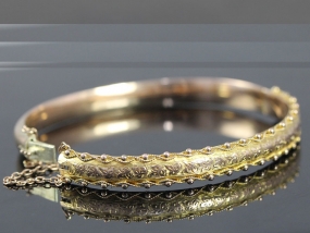  STUNNING ROSE GOLD EDWARDIAN ETRUSCAN 9 CARAT GOLD BANGLE