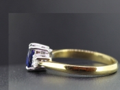  WONDERFUL SAPPHIRE AND DIAMOND 18 CARAT GOLD TRILOGY RING
