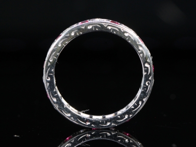 Art Deco Ruby and Diamond 18ct Gold Full Eternity Ring