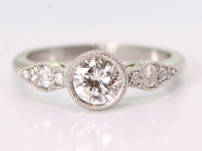  Art Deco Style Diamond Solitaire Platinum Ring