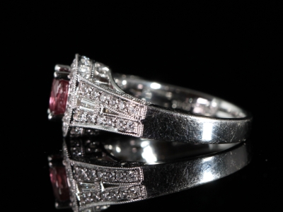 An Estate Ruby and Diamond 18ct White Gold Cluster Ring