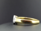 WONDERFUL SAPPHIRE AND DIAMOND RUB OVER 18 CARAT GOLD RING