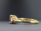 LOVELY RUBY AND DIAMOND 18 CARAT GOLD TRILOGY RING