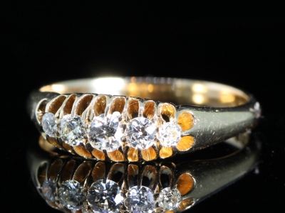 Edwardian Diamond 18ct Gold Gypsy Ring