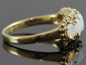 LOVLEY VINTAGE INSPIRED 9 CARAT 5 STONE OPAL RING