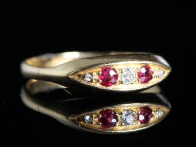  Edwardian Ruby and Diamond 18ct Gold
