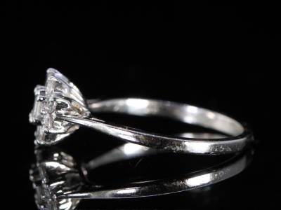 Vintage Mixed Cut Diamond Cluster 18ct Gold Ring