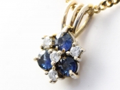 STUNNING SAPPHIRE AND DIAMOND 18 CARAT GOLD PENDANT