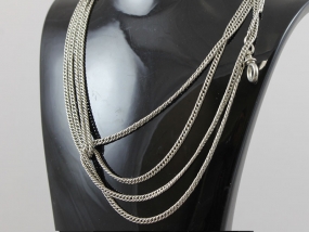 LOVELY VICTORIAN SILVER GUARD CHAIN 