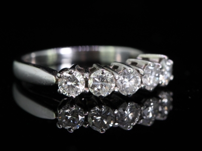 Classic Five Stone Diamond 18 Carat White Gold Ring