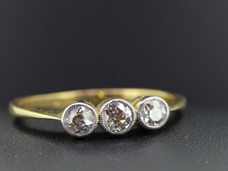  tantalising edwardian diamond trilogy 18 carat gold ring