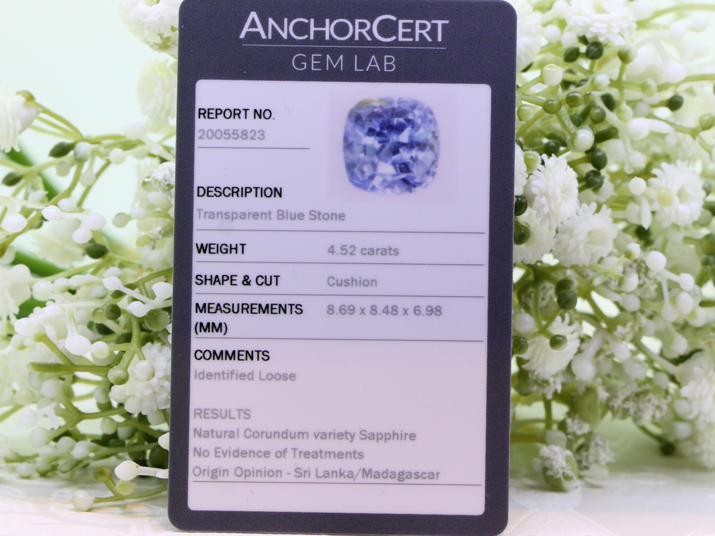 Natural blue 4.52 carat sapphire and diamond platinum ring with cert 