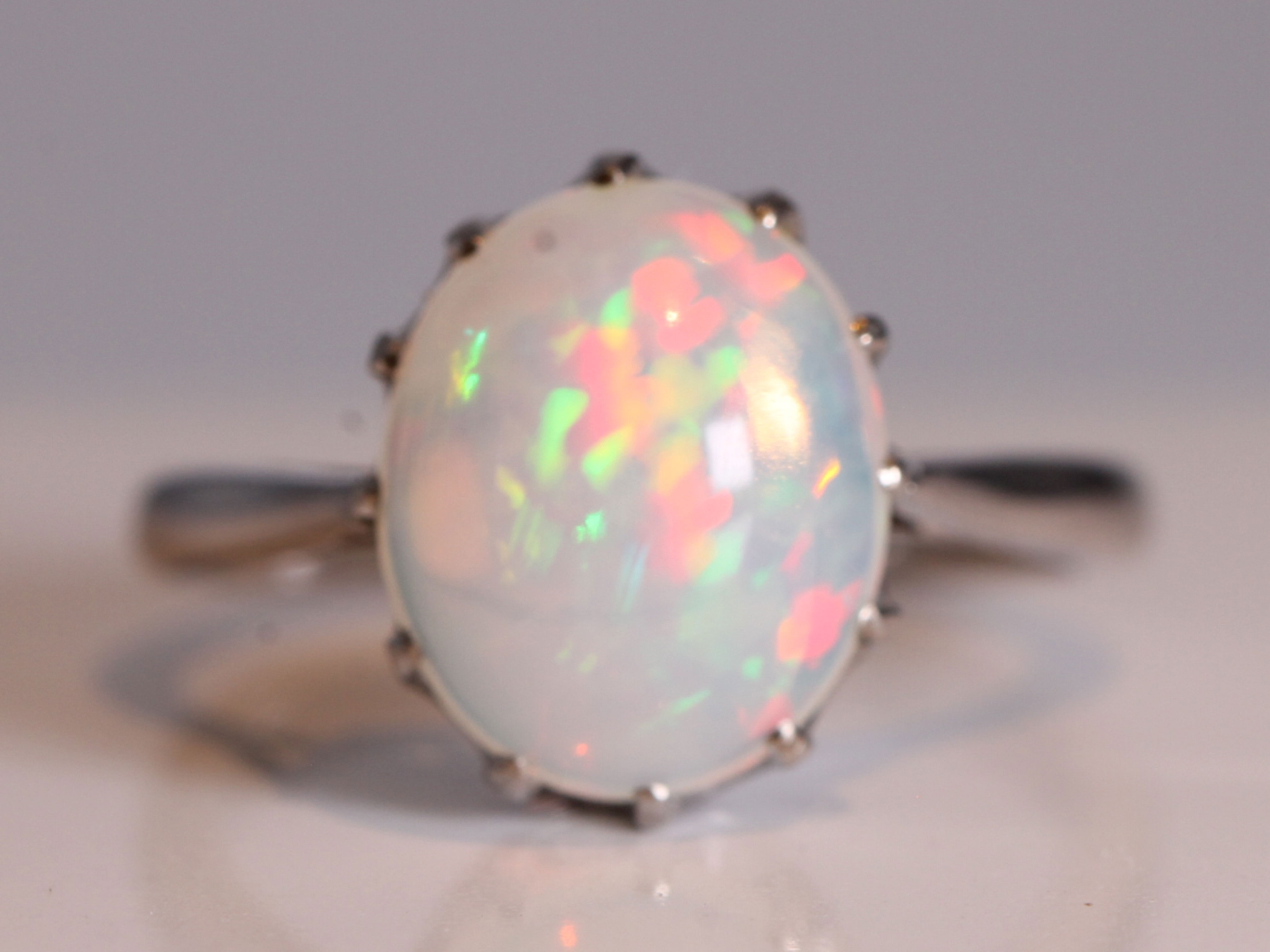  beautiful platinum opal solitaire 1920s ring