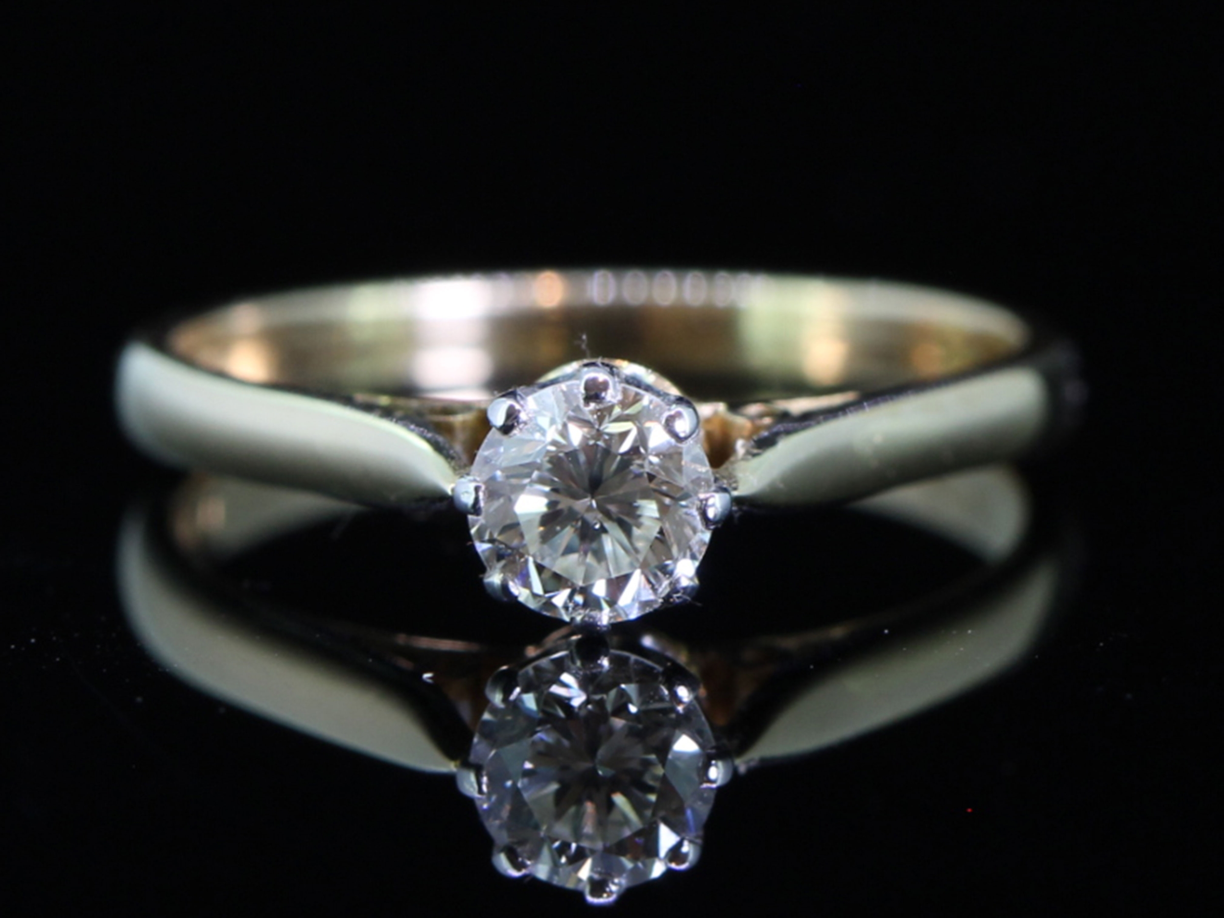  timeless classic diamond solitaire 18 carat gold ring