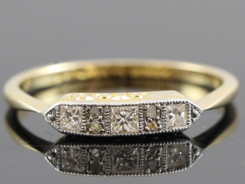  elegant art deco diamond 18 carat gold and platinum ring