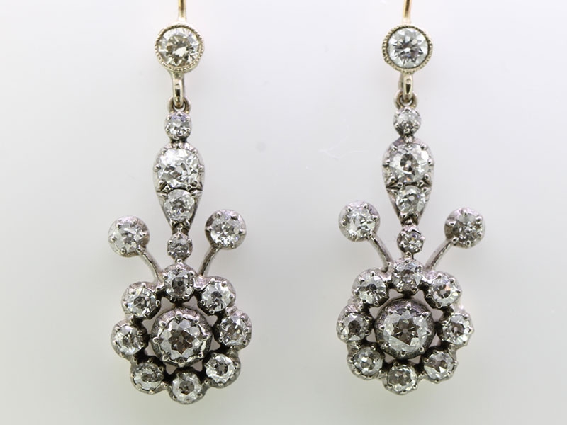 Stunning georgian diamond earrings