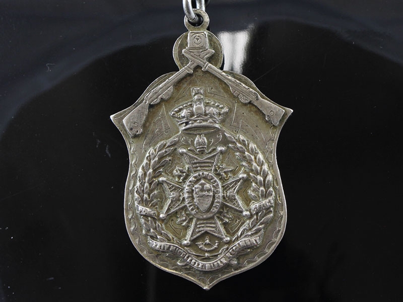 Antique silver albert chain and medal fob