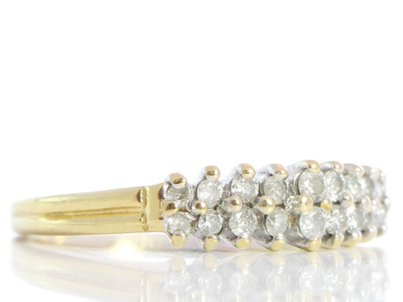 Beautiful double row diamond  carat gold band