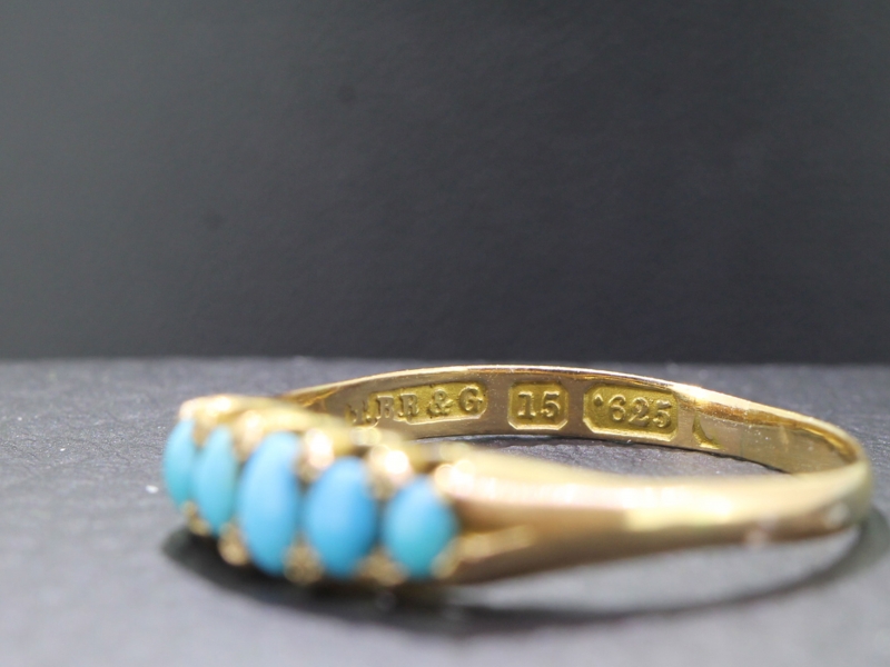  fabulous victorian turquoise 15 carat gold ring