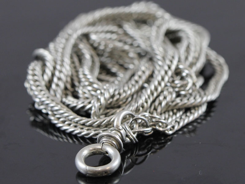 Lovely victorian silver guard chain 