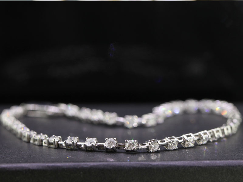 Classic 9 carat gold diamond bracelet