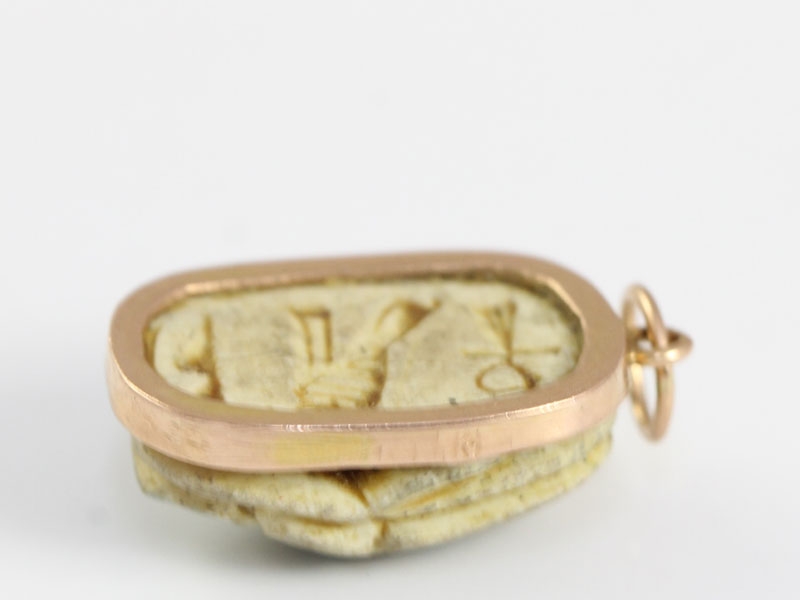 Wonderful victorian egyptian scarab gold pendant