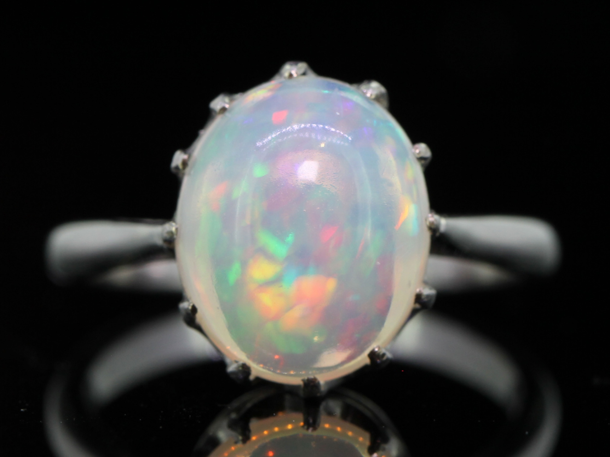  beautiful platinum opal solitaire 1920s ring