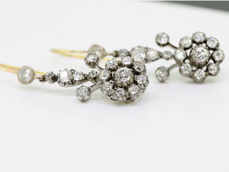 Stunning georgian diamond earrings