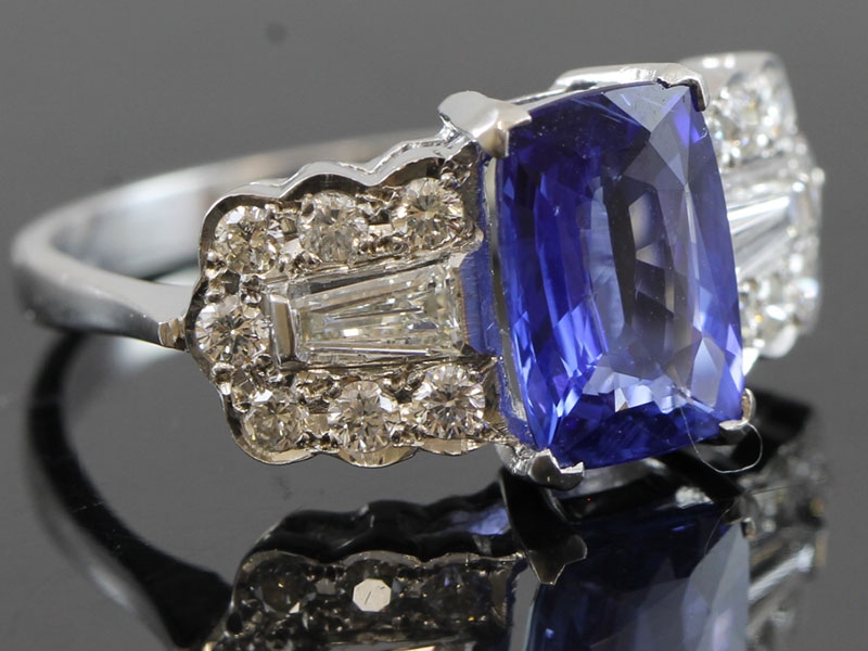  magnificent ceylon sapphire and diamond 18 carat gold ring