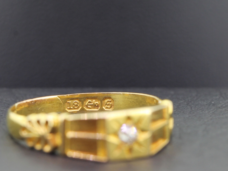 Victorian 18 carat gold diamond band