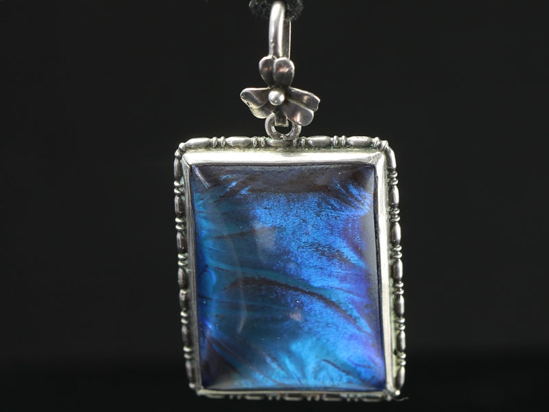  breath taking blue morpho butterfly pendant