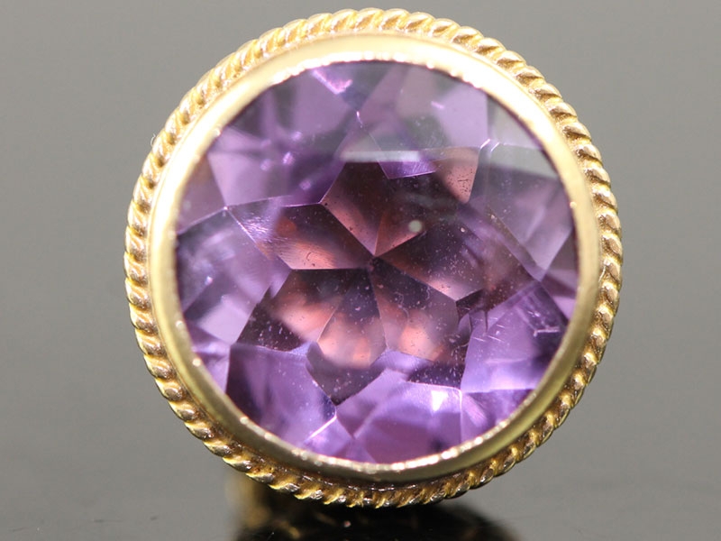 Reproduction amethyst 9 carat gold fob