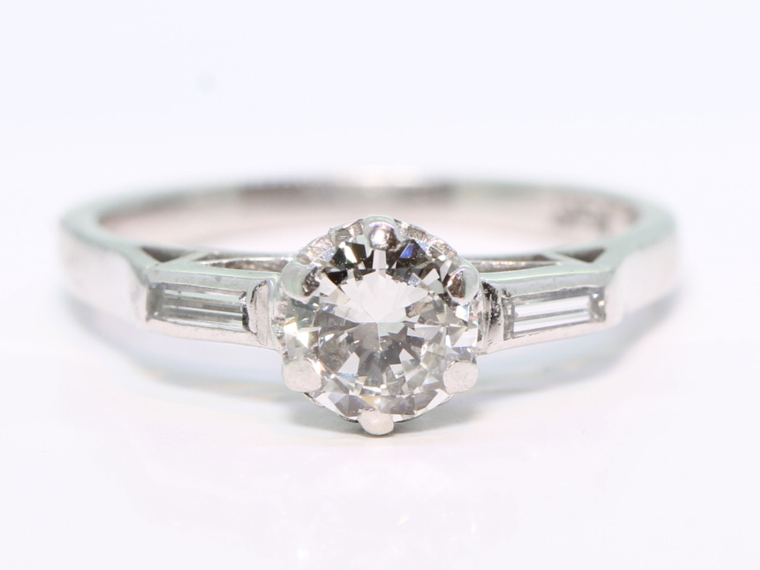 Circa 1950s diamond solitaire platinum ring